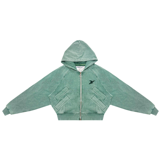 The Core Zip-Up - Washed Green