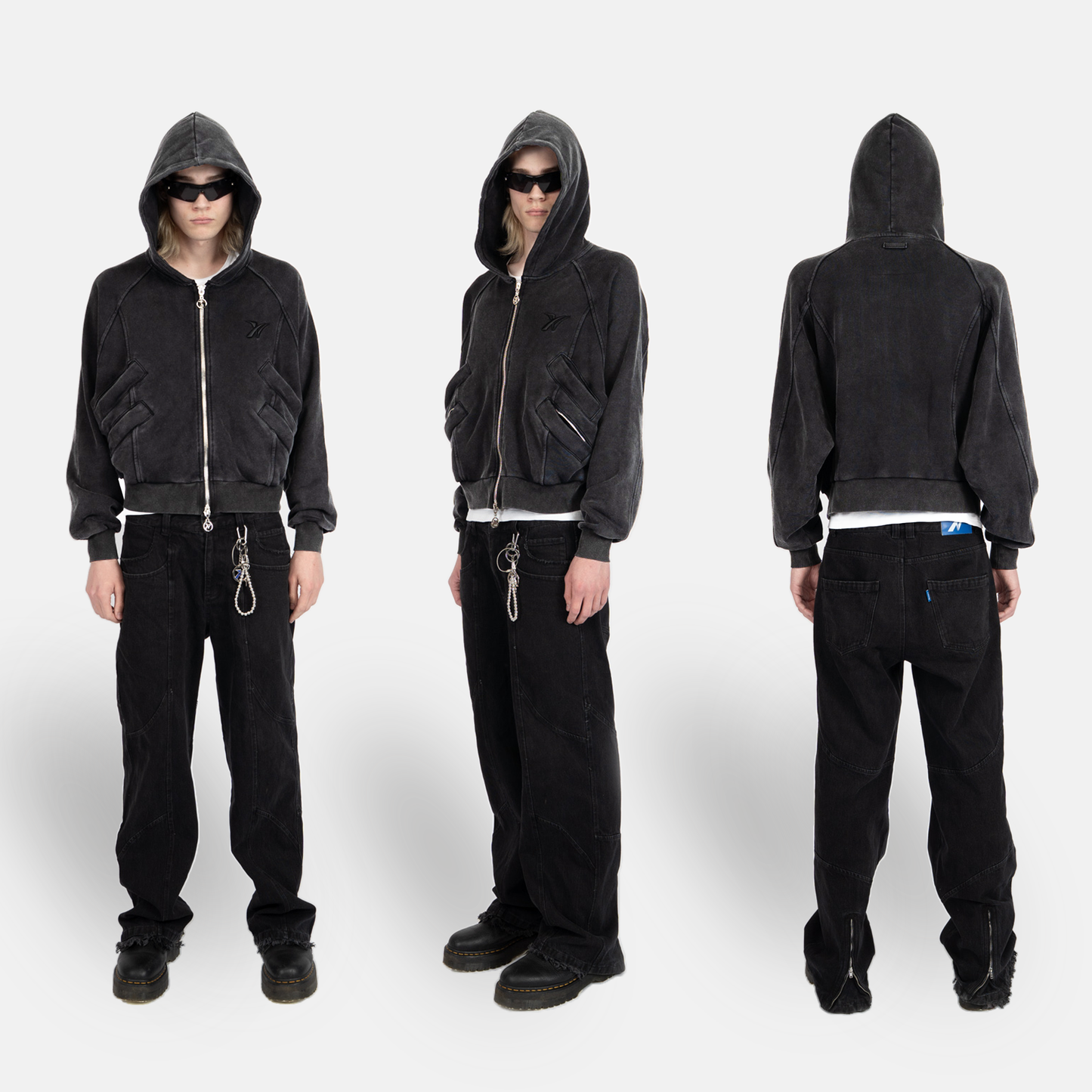 The Core Zip-Up - Washed Black